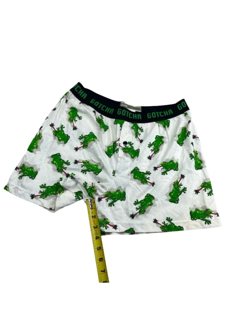 NEW VTG Gotcha x Basic Equipment Men's Tree Frogs All-Over Boxer Shorts • Medium